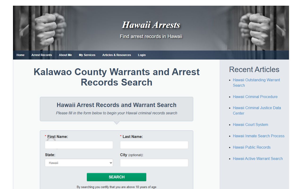 Hawaii Criminal Justice Data Center for Kailua arrest records and police records