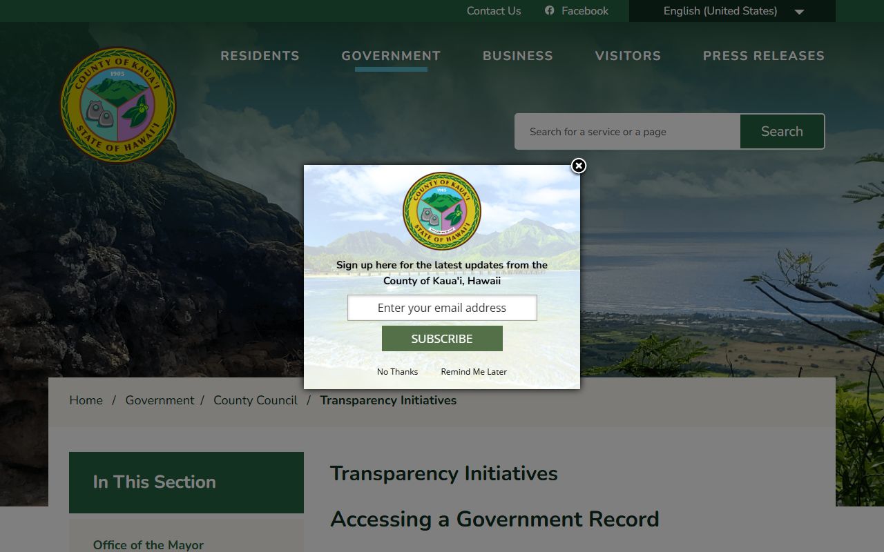Maui County public records and transparency resources for Wailuku police records