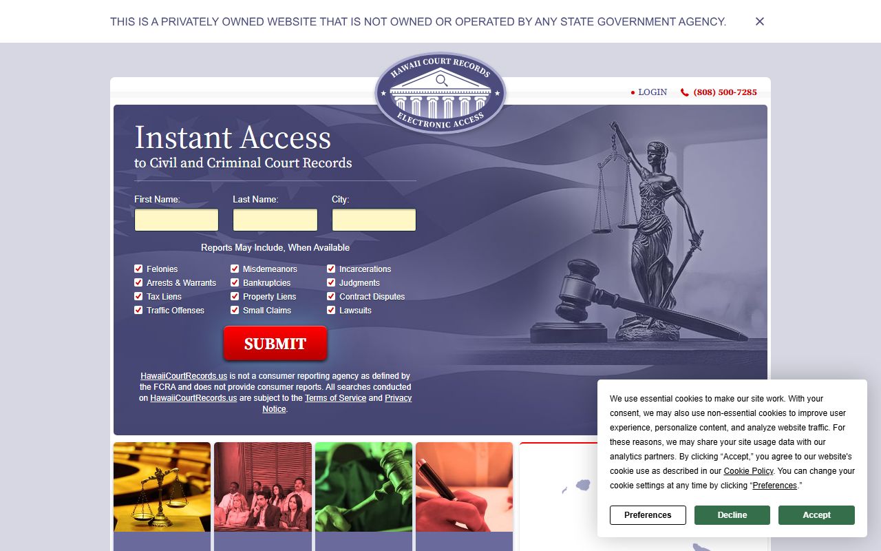 Hawaii court records search for Waipahu police records and criminal cases