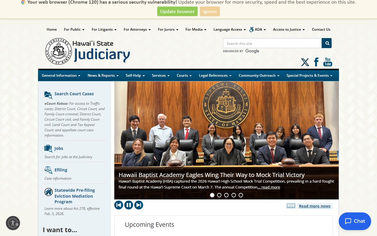 Hawaii State Judiciary eCourt Kokua court records search